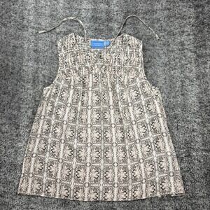 Simply Vera Vera Wang Womens PM Smocked Shirred Floral Sleeveless Tank Top